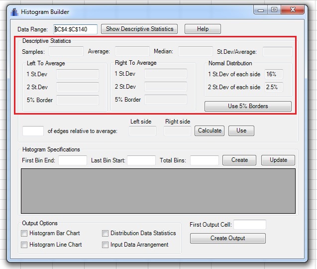 histogram builder descriptive statistics